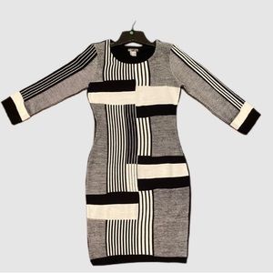 Venus Black/White Sweater Dress